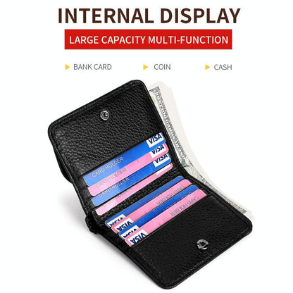 Genuine Leather Rfid Coin Purse - Blue-1915196686427361283