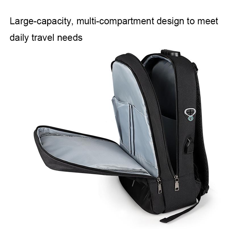 13-15.6 Inch Anti-Theft Laptop Backpack In Mysterious Black-1915196902975082497
