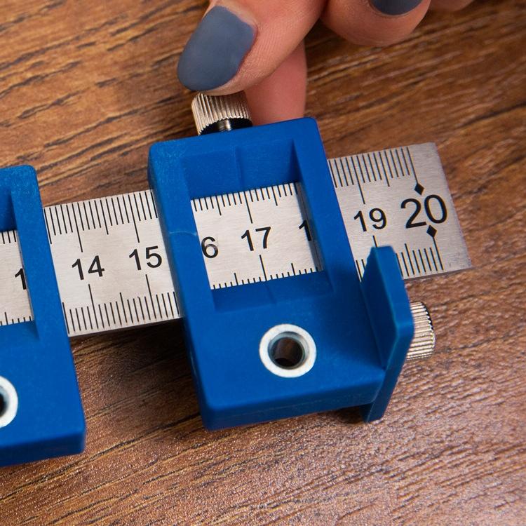 Blue Plastic Cabinet Door Punch Locator For Woodworking-1964932316245659650