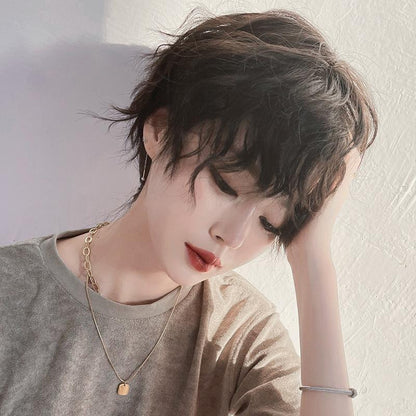 Women Fluffy Tea Full Head Wig - Natural Look-1915196827330809860