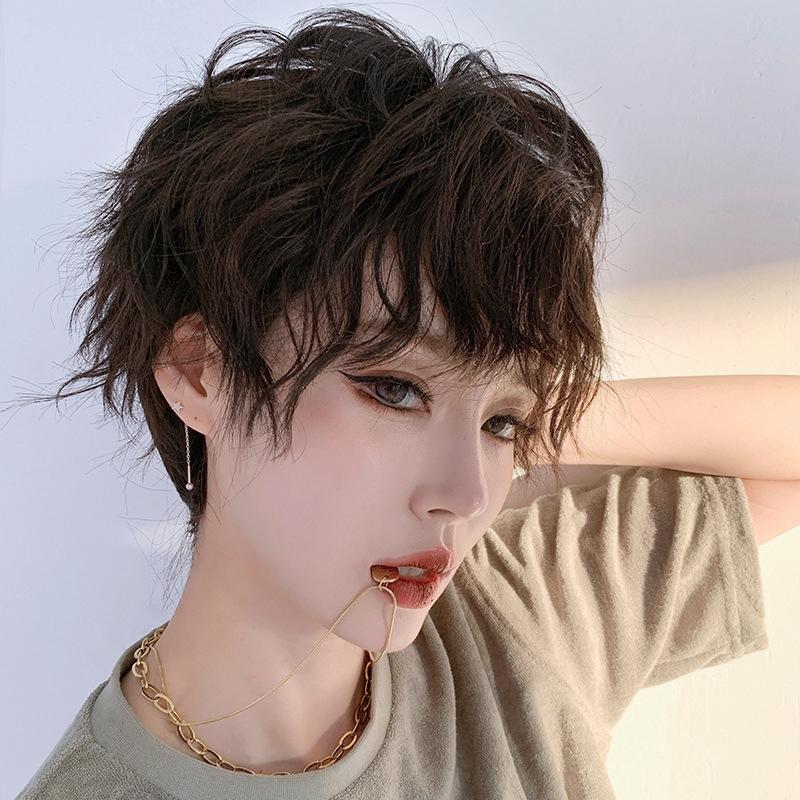 Women Fluffy Tea Full Head Wig - Natural Look-1915196827330809861
