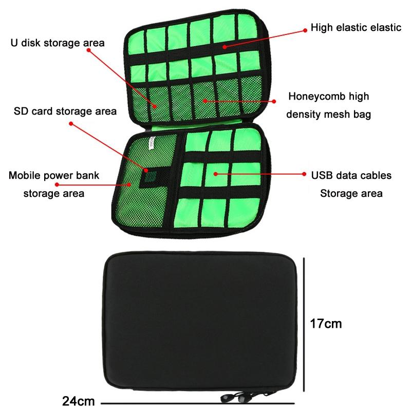 Portable Multifunctional U Disk Storage Bag For Mobile Phone Accessories - Green-1915197964708614146