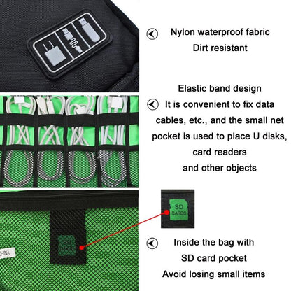Portable Mobile Phone U Disk Storage Bag - Multifunctional Navy-1964932273757360131