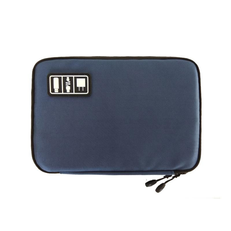 Portable Mobile Phone U Disk Storage Bag - Multifunctional Navy-1964932273757360134
