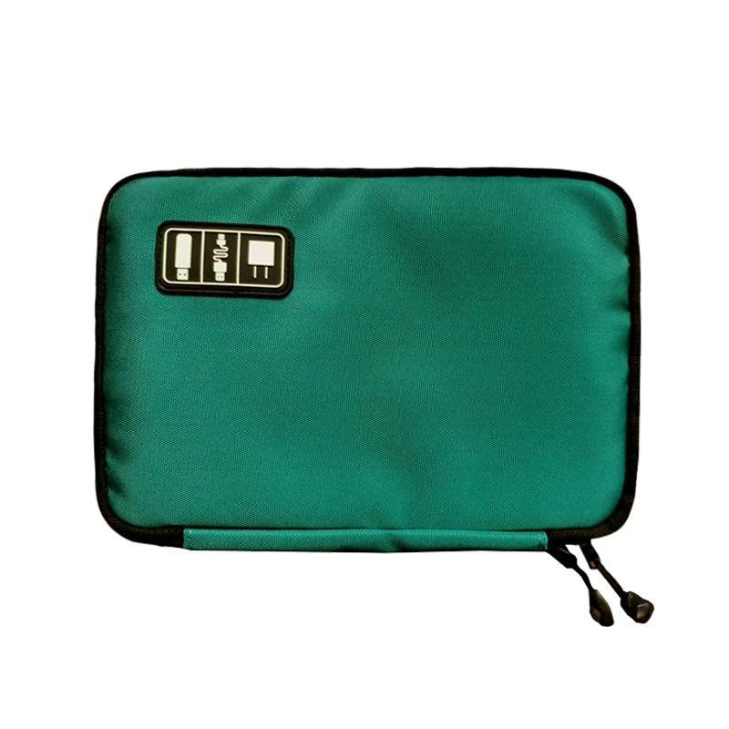 Portable Multifunctional U Disk Storage Bag For Mobile Phone Accessories - Peacock Green-1915197026597998592