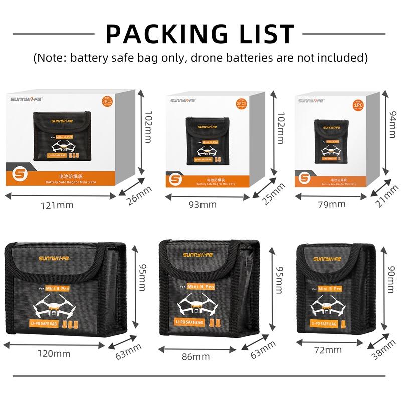 Explosion Proof Battery Bag For Dji Mini 3 Pro - Holds 3 Batteries-1964932318426697730