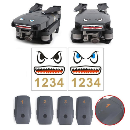 Drone Shark Emoji Body And Battery Sticker Set - 3 Pieces-1915196903868469255