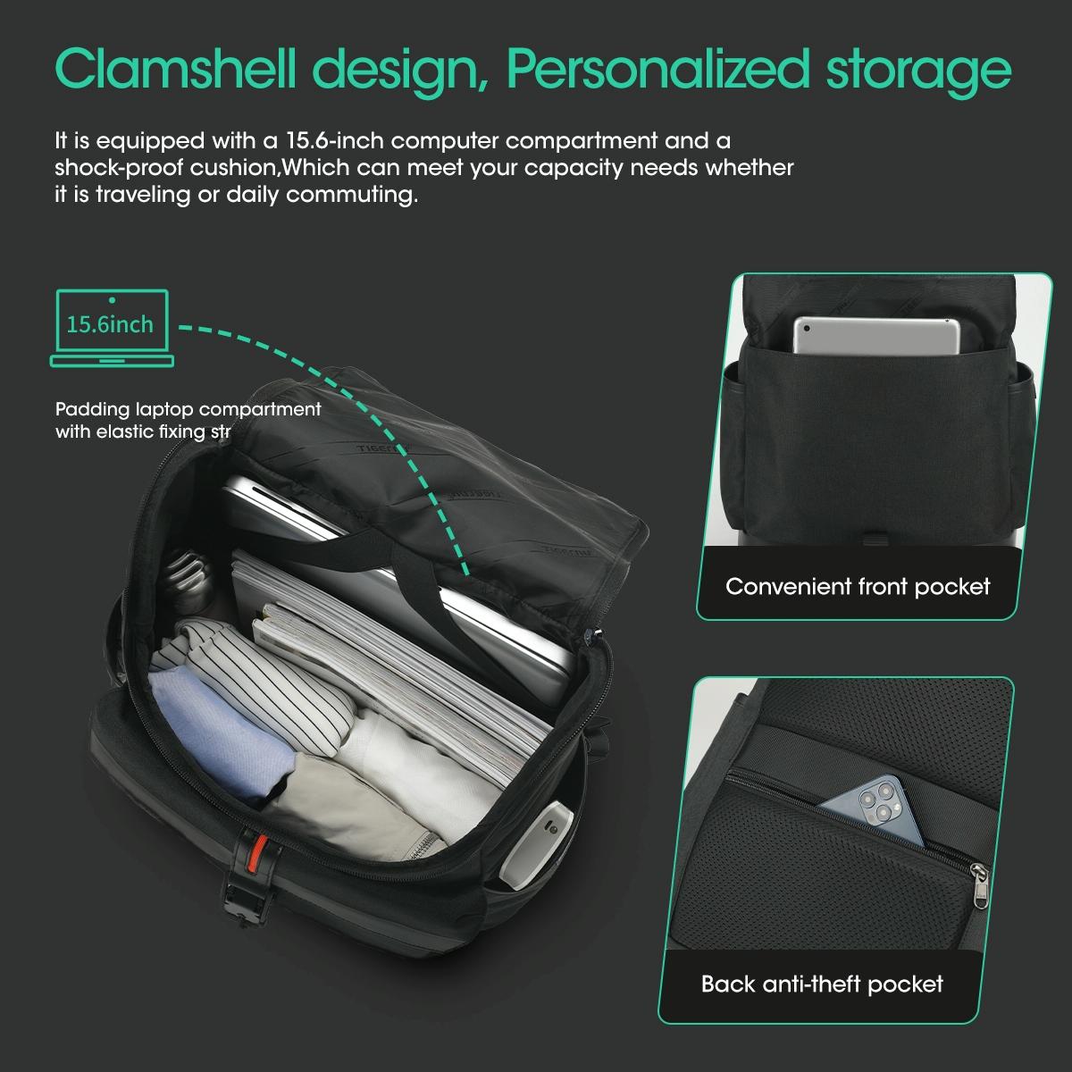 Men Simple Laptop Backpack - Compact & Stylish-1915196813695127555