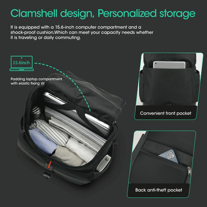 Men Simple Laptop Backpack - Compact & Stylish-1915196813695127555
