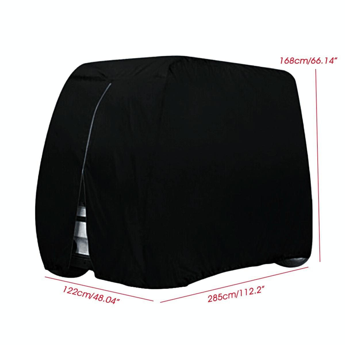 Waterproof Golf Cart Cover - 275 X 122 X 168 Cm - Black-1969996408769613826