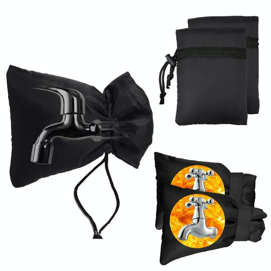 Outdoor Faucet Frost Protection Cover - Oxford Cloth Hook And Loop Fastener Black-1915196823031648257