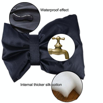 Outdoor Faucet Frost Protection Cover - Oxford Cloth Hook And Loop Fastener Black-1915196823031648258