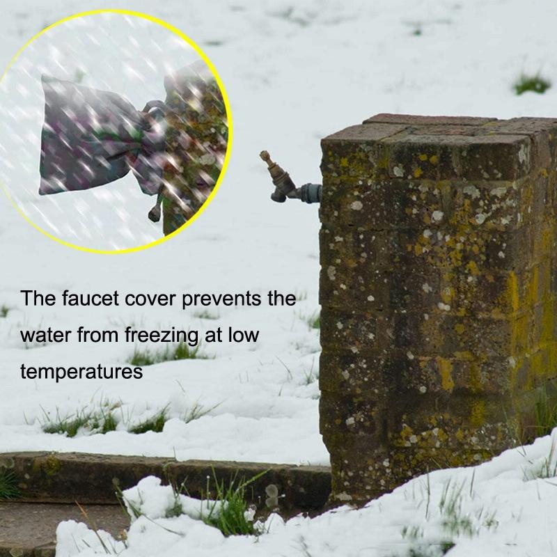 Outdoor Faucet Frost Protection Cover - Oxford Cloth Hook And Loop Fastener Black-1915196823031648259