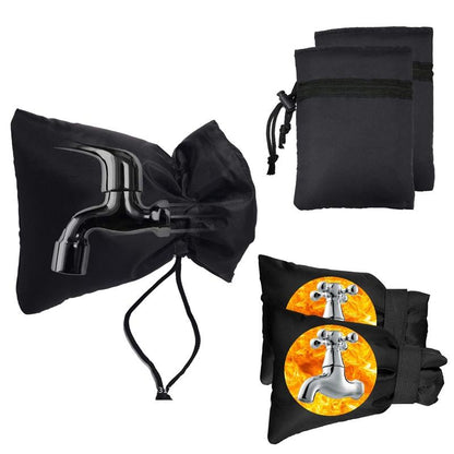 Outdoor Faucet Frost Cover - Oxford Cloth Rope Model Black-1915196972764106753