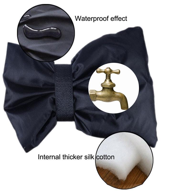 Outdoor Faucet Frost Cover - Oxford Cloth Rope Model Black-1915196972764106754
