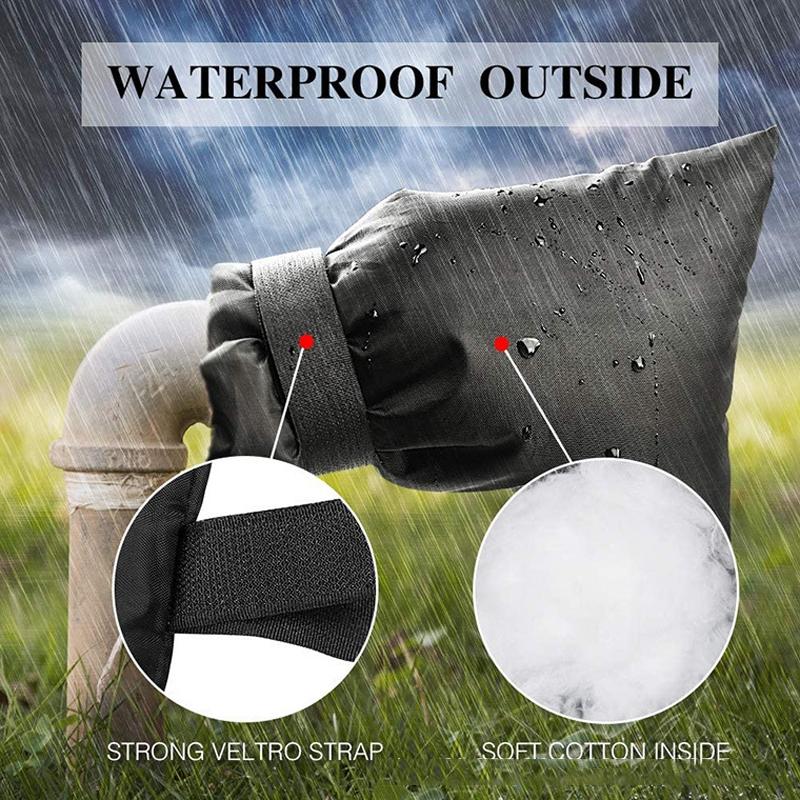 Outdoor Faucet Frost Cover - Oxford Cloth Rope Model Black-1915196972764106756