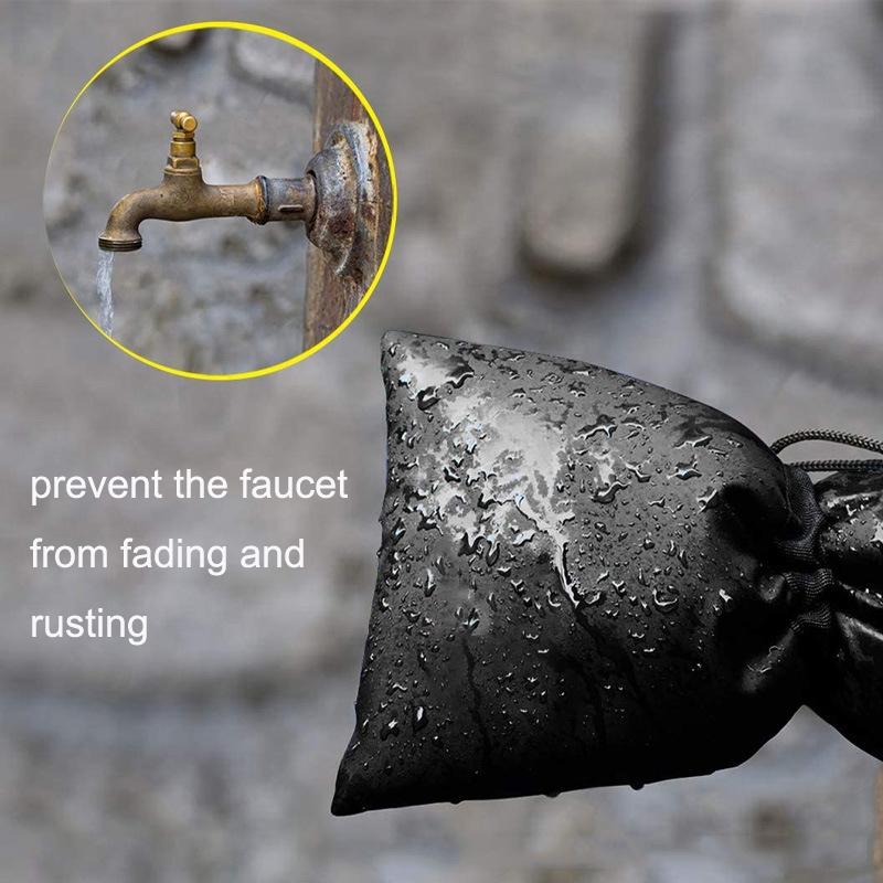 Outdoor Faucet Frost Cover - Oxford Cloth Rope Model Black-1915196972764106757