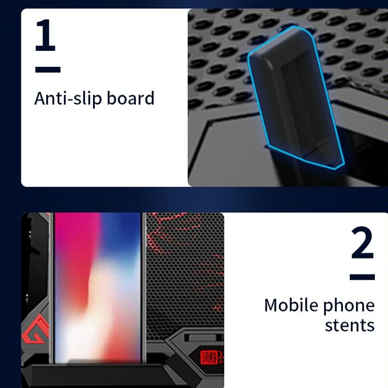 6-Fan Usb Gaming Laptop Cooler With Ports-1964932217109090310