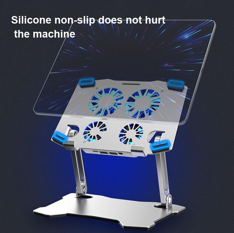 Aluminum Laptop Cooling Stand With 4 Fans-1964932361061797893
