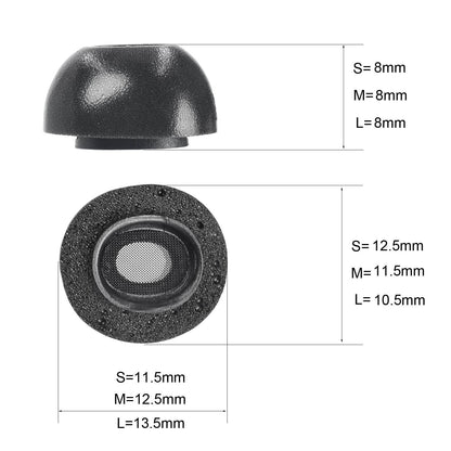 2-Pack Memory Foam Ear Tips For Tws Airpods Pro - Gray Large-1915197805874515970