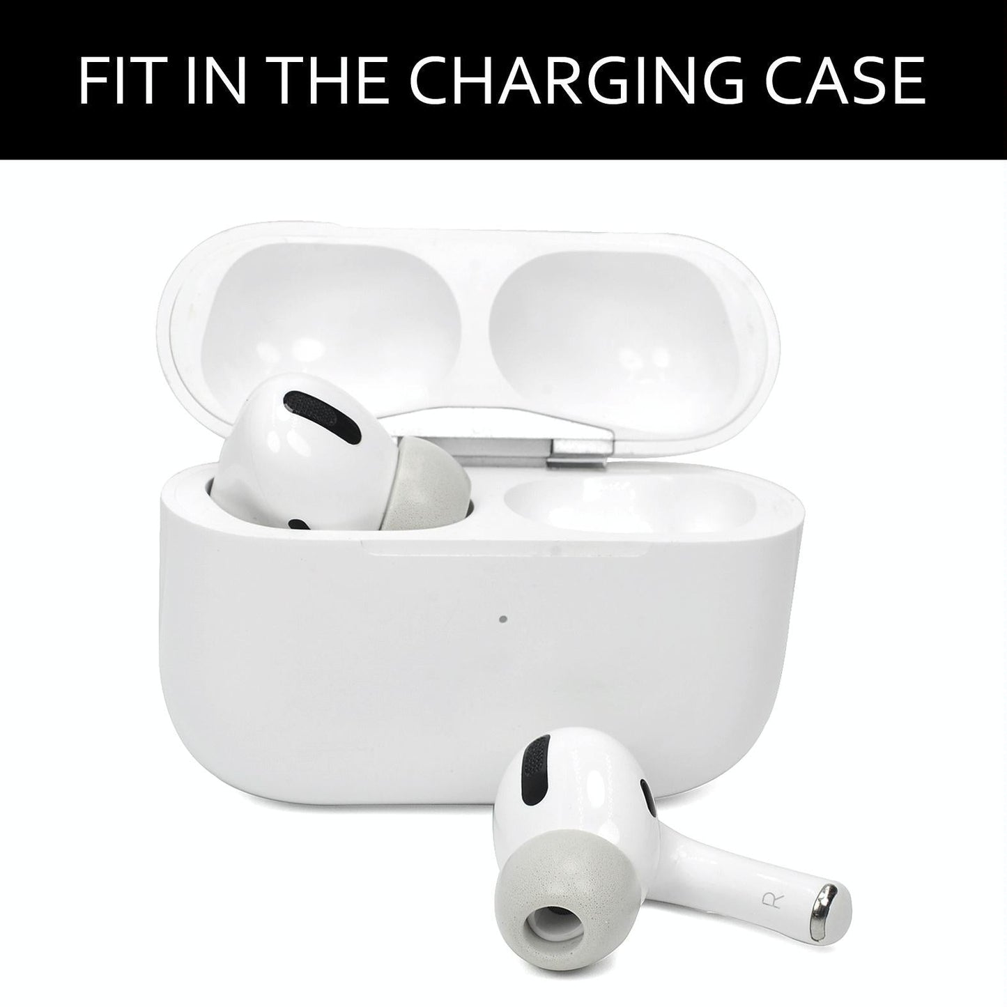 2-Pack Memory Foam Ear Caps For Tws Airpods Pro - Medium Gray-1915197625511055364