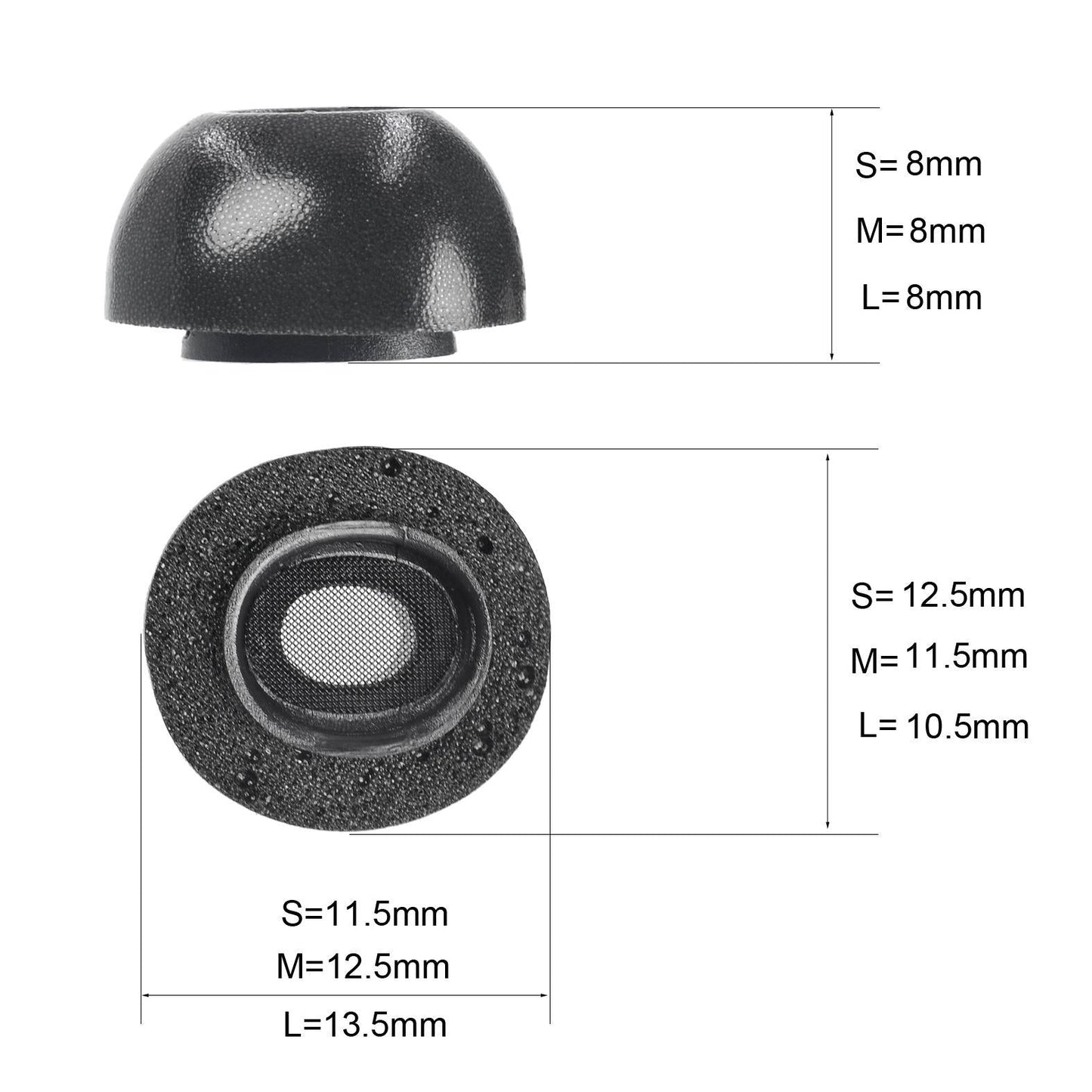 2-Pack Memory Foam Ear Tips For Tws Airpods Pro - Small Gray-1915197438650617858