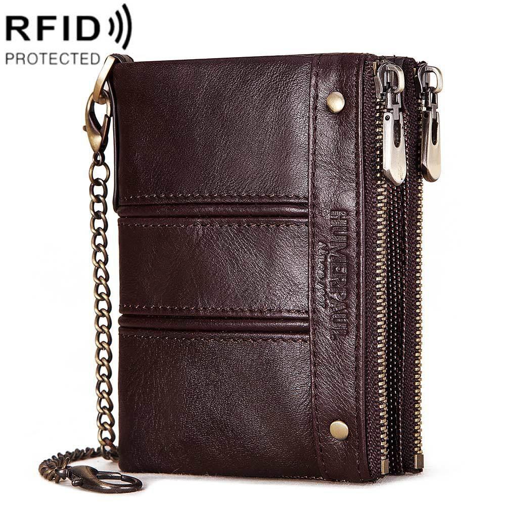 Men Double Zip Rfid Coin Purse - Secure And Stylish-1915196695243788294