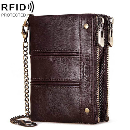 Men Double Zip Rfid Coin Purse - Secure And Stylish-1915196695243788294