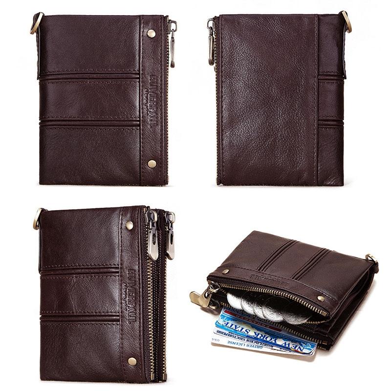 Men Double Zip Rfid Coin Purse - Secure And Stylish-1915196695243788290