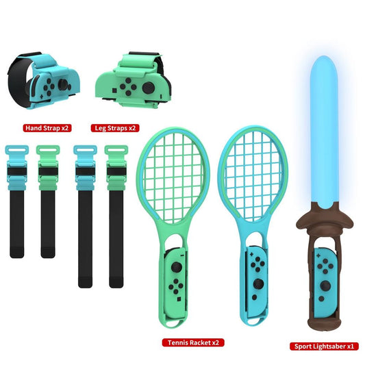 7-In-1 Sports Set For Nintendo Switch Lightsaber Leg Strap Tennis Racket Wrist Strap-1915197586340450305