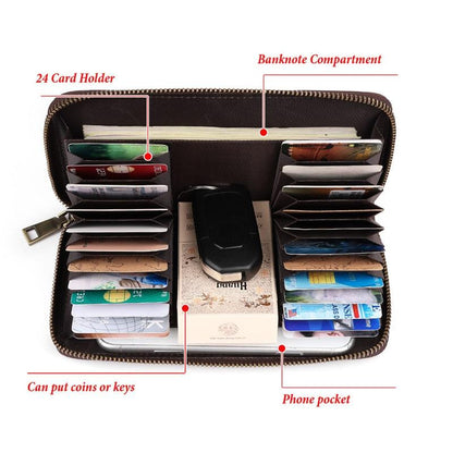 Men Retro Long Wallet With Rfid Protection-1915196879021412357