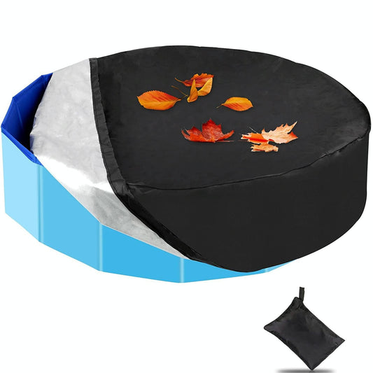82X30Cm Foldable Sunscreen Pool Cover - Dustproof Round Black & Silver-1964932353465913345