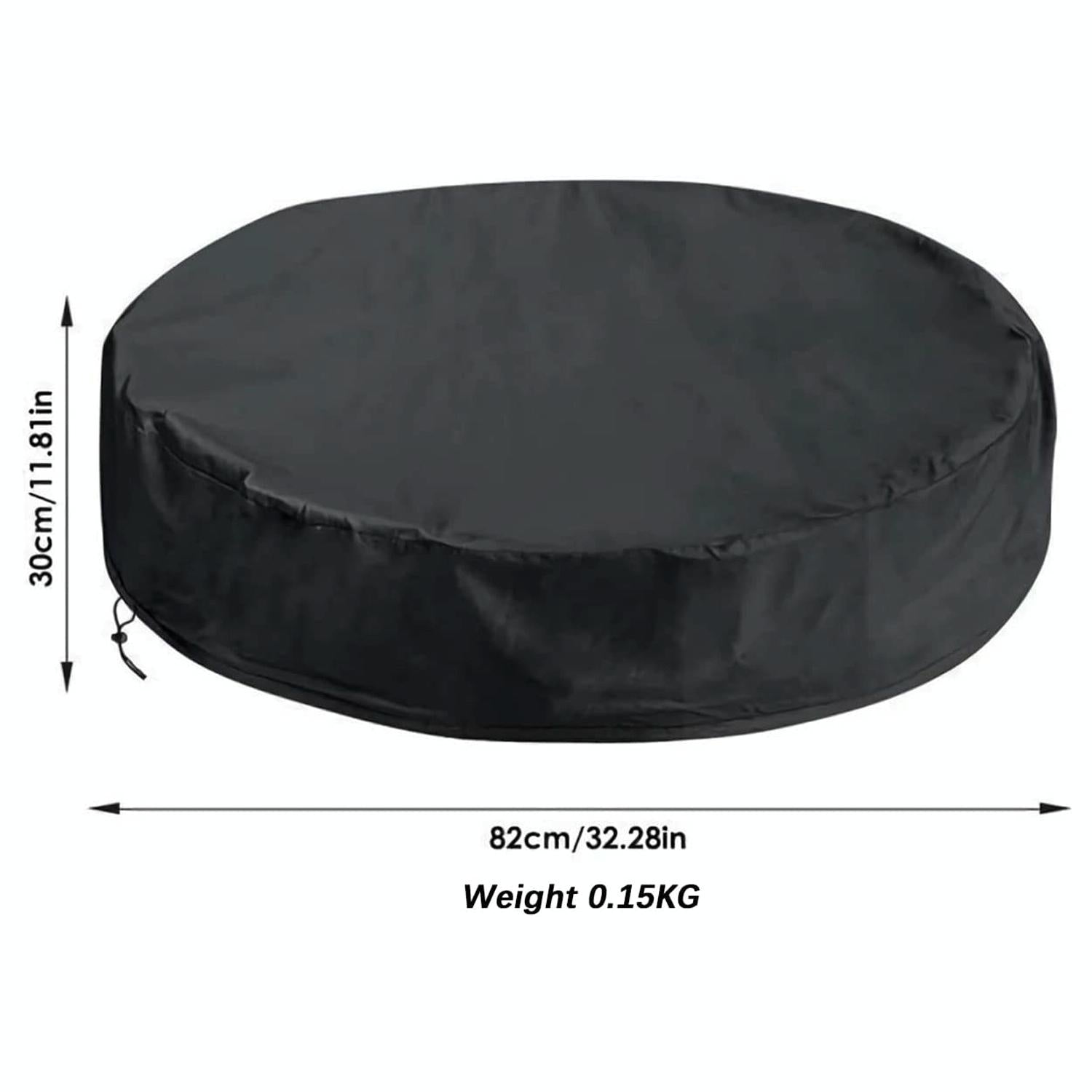 82X30Cm Foldable Sunscreen Pool Cover - Dustproof Round Black & Silver-1964932353465913346