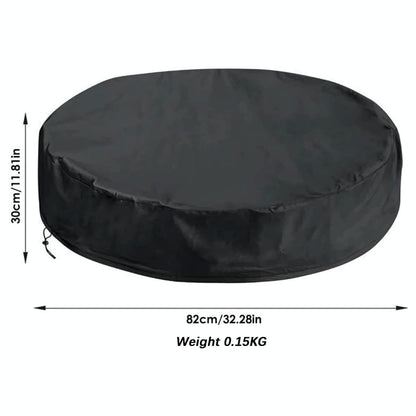 82X30Cm Foldable Sunscreen Pool Cover - Dustproof Round Black & Silver-1964932353465913346