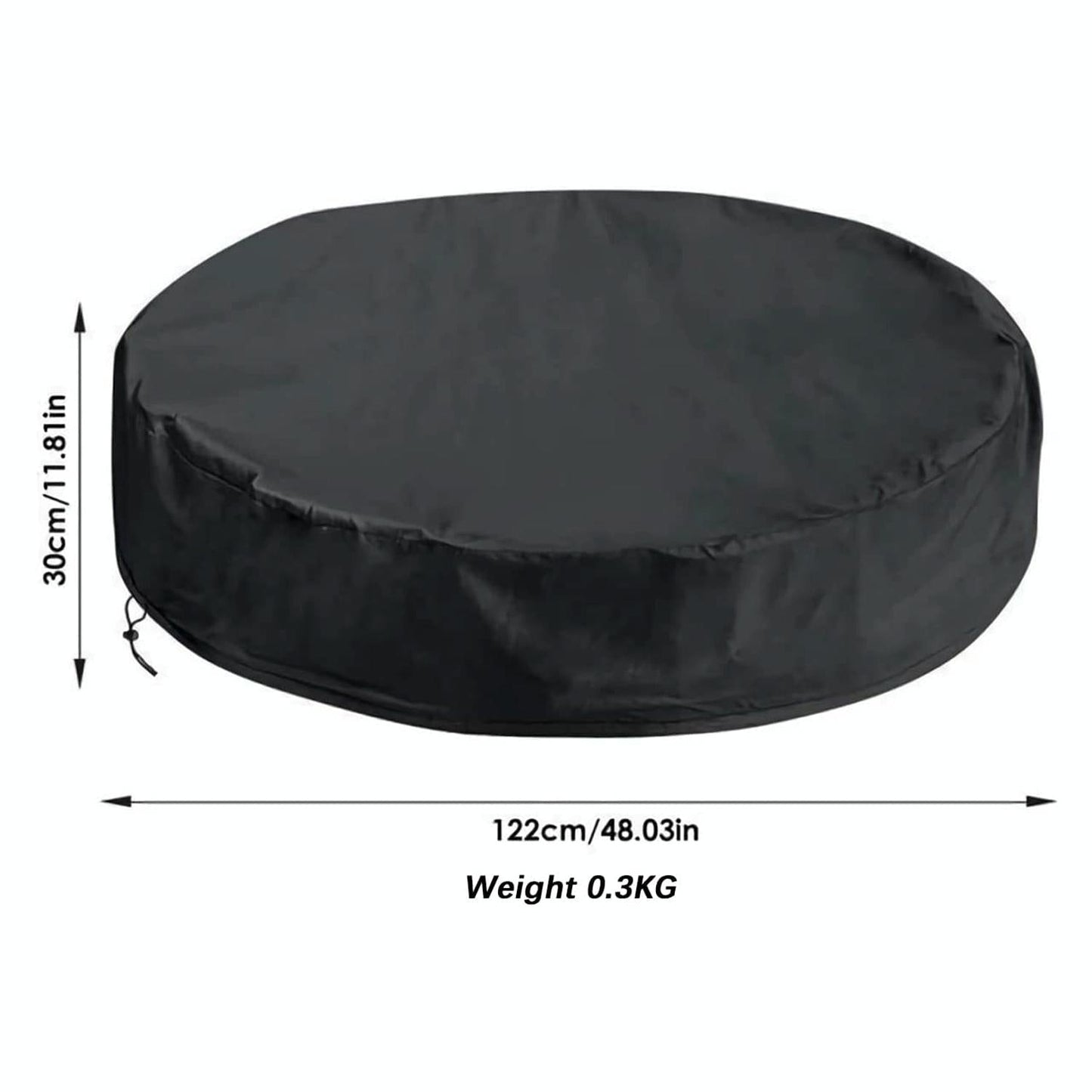 Round Foldable Pool Cover - Dustproof & Sunscreen - 122X30Cm - Black / Silver-1915197851705675778