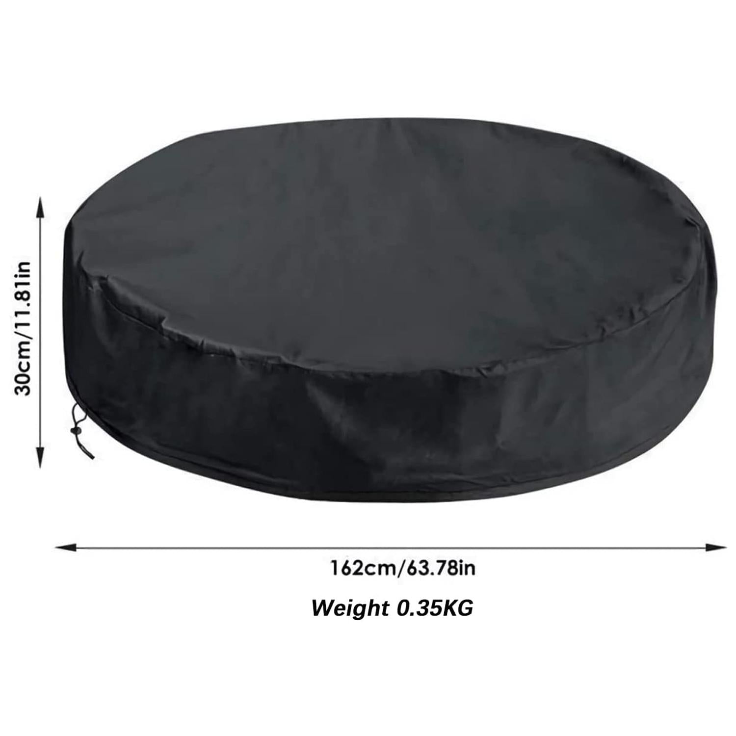 Round Foldable Pool Cover - Dustproof & Sunscreen - 162X30Cm - Black / Silver-1915197691361628162
