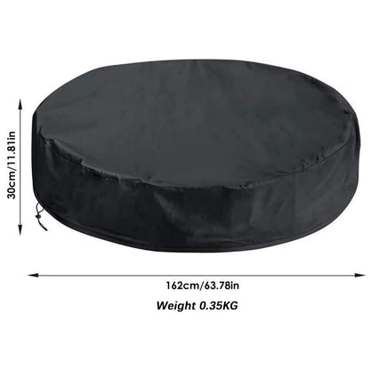 Round Foldable Pool Cover - Dustproof & Sunscreen - 162X30Cm - Black / Silver-1915197691361628162