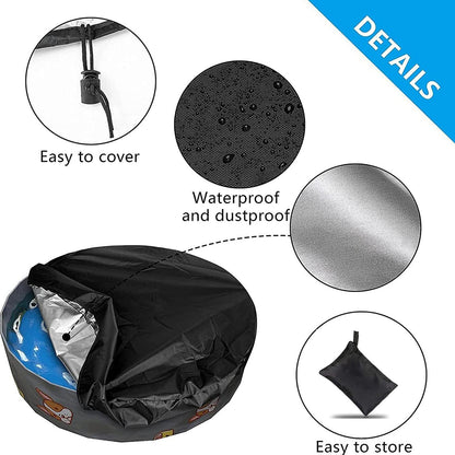 Round Foldable Pool Cover - Dustproof & Sunscreen - 162X30Cm - Black / Silver-1915197691361628163