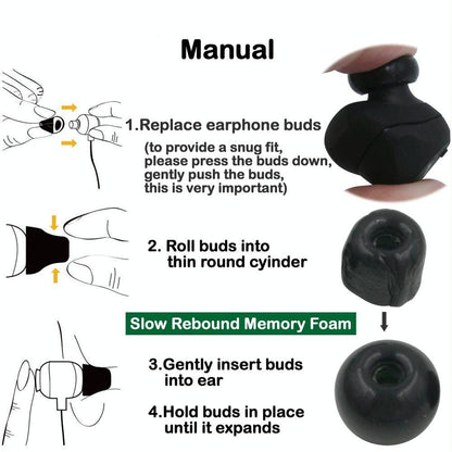 6-Pack Memory Foam Earplugs For Tws Wireless Headsets - Large-1915198275871444997