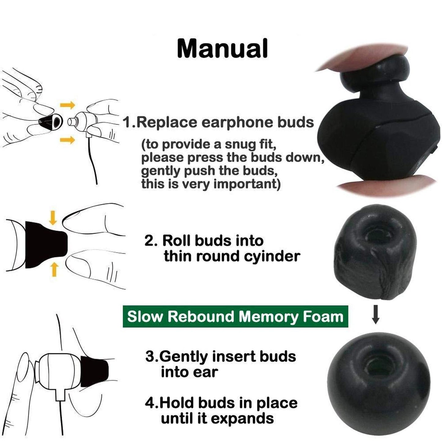 6-Pack Memory Foam Earplugs For Tws Headsets - Medium-1915198102734770181