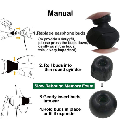 6-Pack Memory Foam Earplugs For Tws Wireless Headsets-1915197960132628485