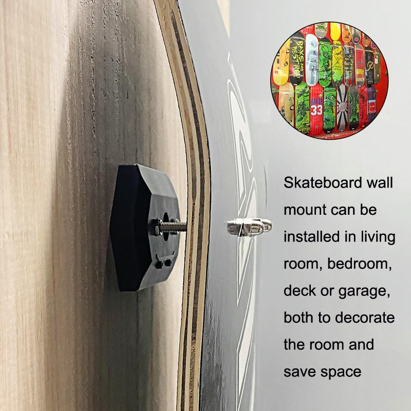 Skateboard Deck Display & Storage Stand - Wall Mount Black-1964932203175612421