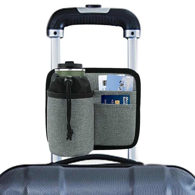 Portable Luggage Bag With Cup Holder - Gray-1915197145401659398