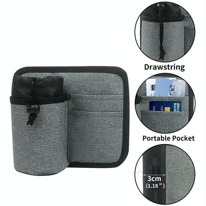Portable Luggage Bag With Cup Holder - Gray-1915197145401659396
