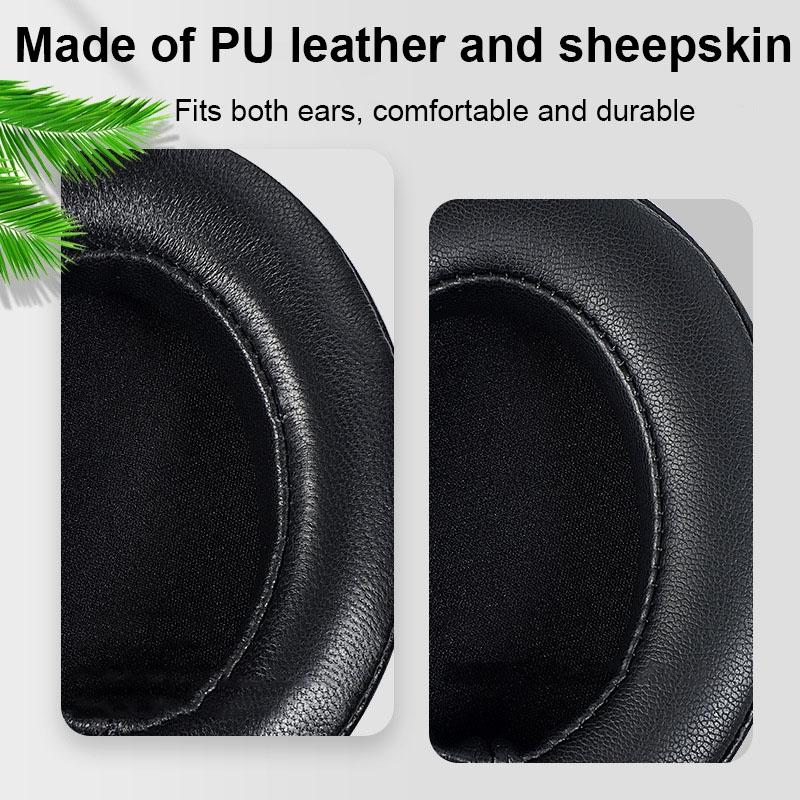 Breathable Foam Headphone Earmuffs For Sennheiser Momentum 3 - Black Lambskin 2 Pcs-1915198109546319874