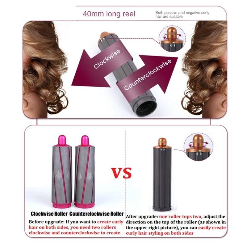 30Mm Long Barrel Curling Iron For Dyson Hair Dryer - Upgraded Red-1922443456328896514
