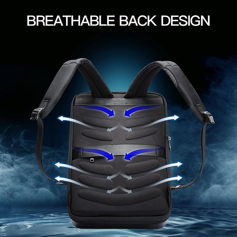 Waterproof Expandable Backpack With Usb Charging - Black Regular-1915197980491780098