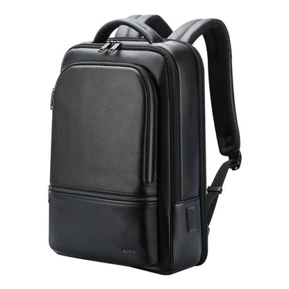 Waterproof Anti-Theft Backpack With Usb Charging - Cowhide Multi-Compartment Black-1915196941302632448