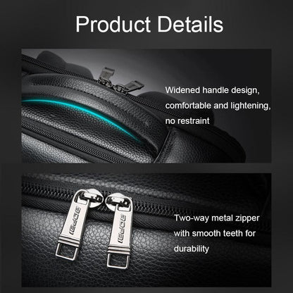 Waterproof Anti-Theft Backpack With Usb Charging - Cowhide Multi-Compartment Black-1915196941302632453