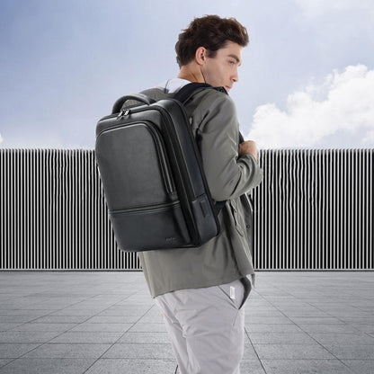 Waterproof Anti-Theft Backpack With Usb Charging - Cowhide Multi-Compartment Black-1915196941302632454